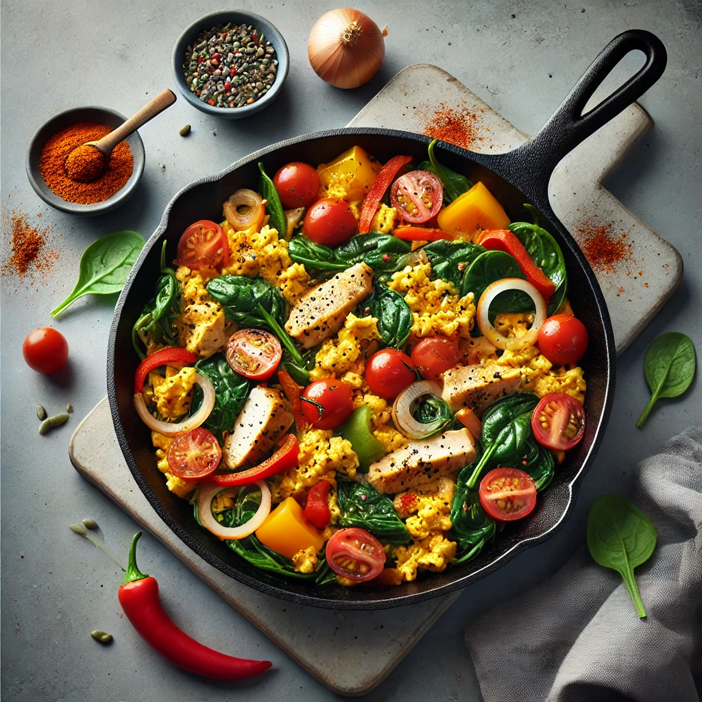 Chicken and Vegetable Breakfast Scramble